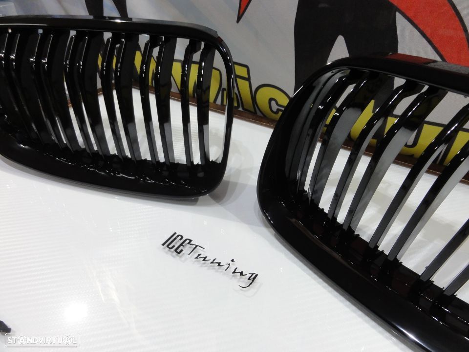 Grelha frontal BMW E92 / E93 LCI 10-13 M4 look / dupla lâmina em preto piano brilhante - 7