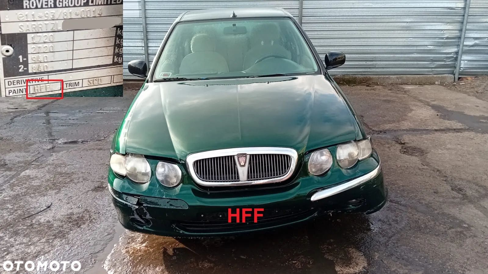 Tylko Części Rover 45 2.0 ITD 20T2N 74kW 101KM sedan 99r–04r Lakier HFF - 1