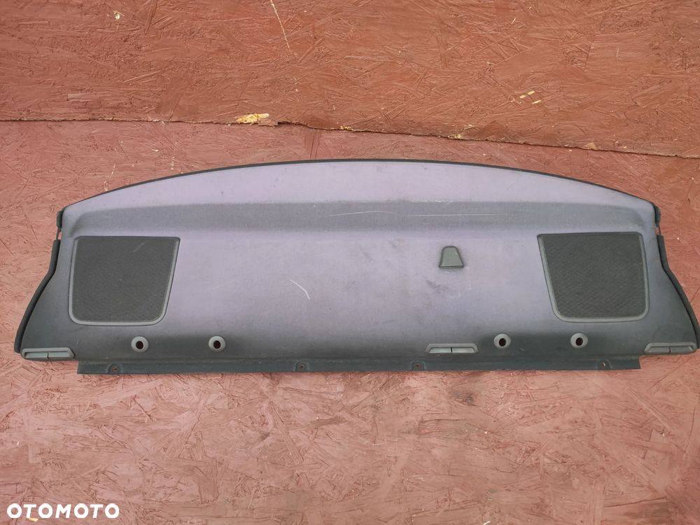 BMW E46 COUPE ORYGINALNA PÓŁKA TYŁ / OSŁONA GRODZI TYŁ + GŁOŚNIKI + ZAŚLEPKI GŁOŚNIKÓW  O NR.  51 46 6 955 325 / 51 46 8 231 125 OEM W DOBRYM STANIE - 1