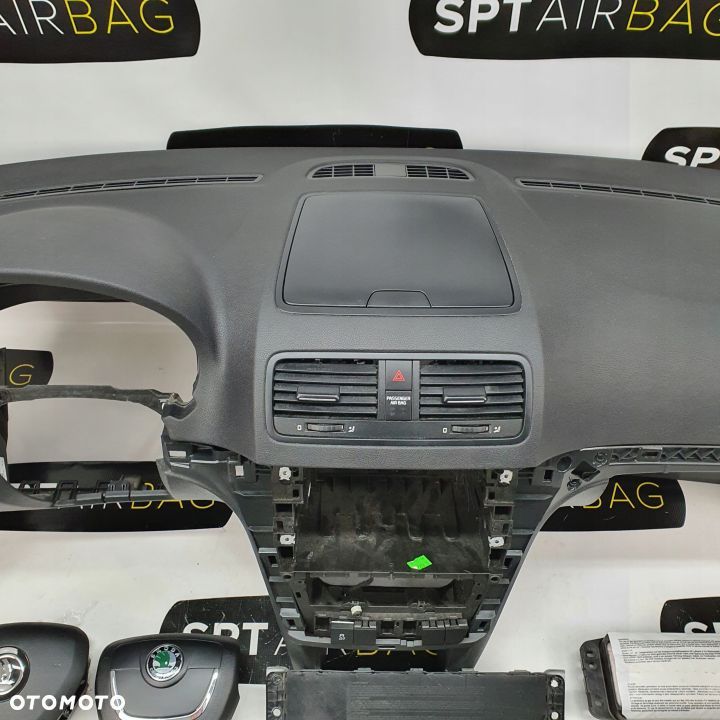 SKODA YETI DESKA ROZDZIELCZA KONSOLA KOKPIT PULPIT PODUSZKI AIRBAG AIR BAG PASY KIT SET - 3