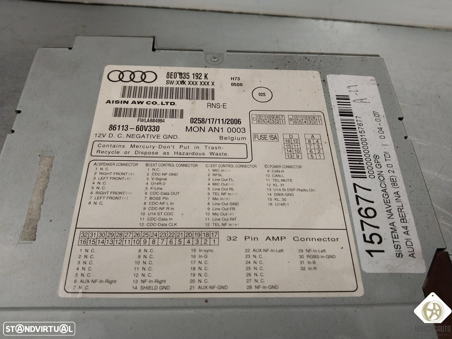 SISTEMA NAVEGAÇÃO GPS AUDI A4 2007 - 2
