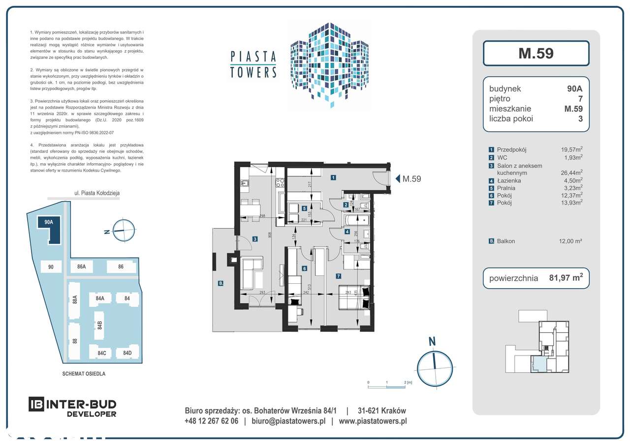 3-pokojowe mieszkanie 81m2 + balkon Bez Prowizji