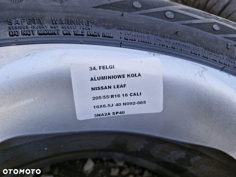 NISSAN LEAF I FELGI ALUMINIOWE 6.6 16 CALI N092-665 5X114,3 ET40 KOŁA - 10