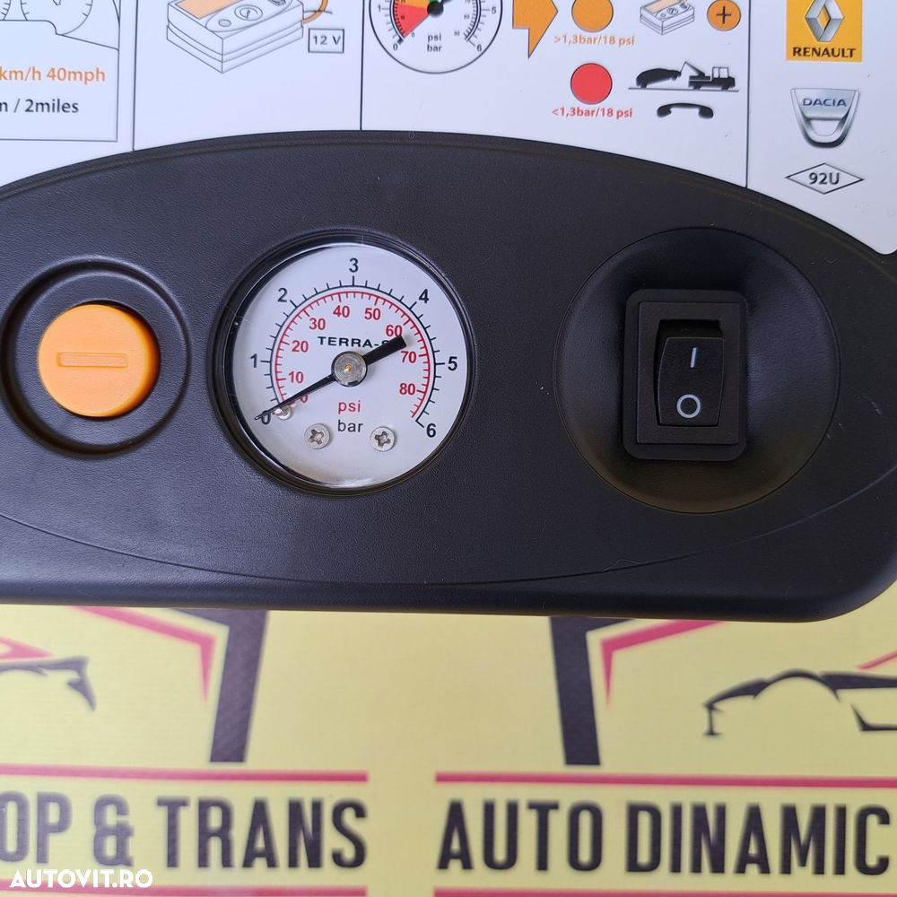 Compresor auto umflat roti original Dacia Renault 12V 96W 8A neutiliza - 4