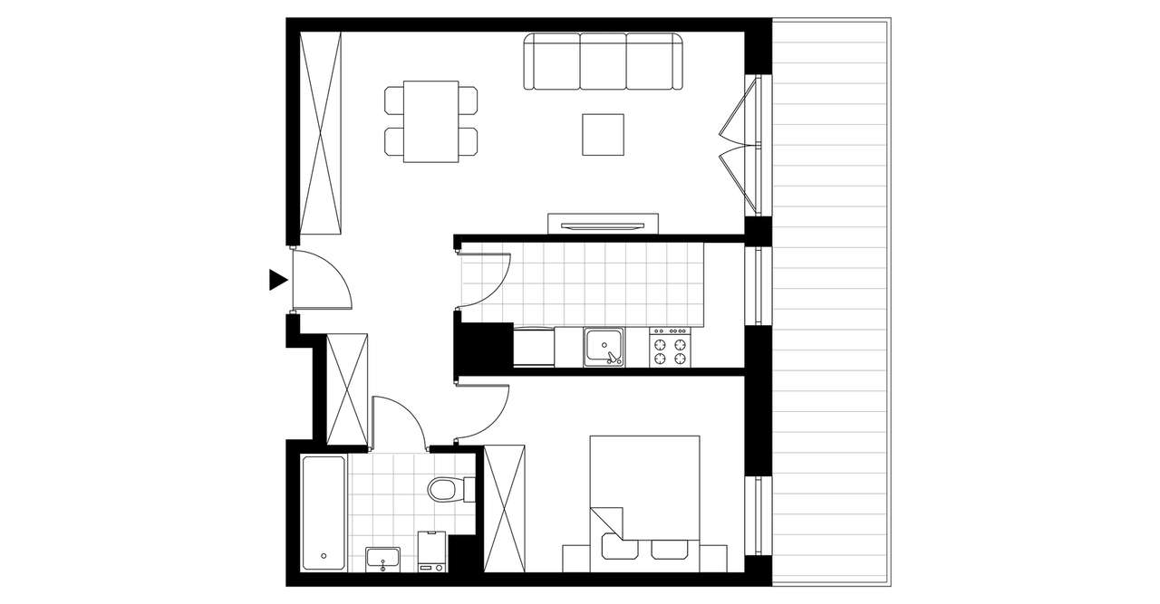 2-pokojowe mieszkanie 48m2 + balkon Bezpośrednio - Pełny obrazek: 4/9