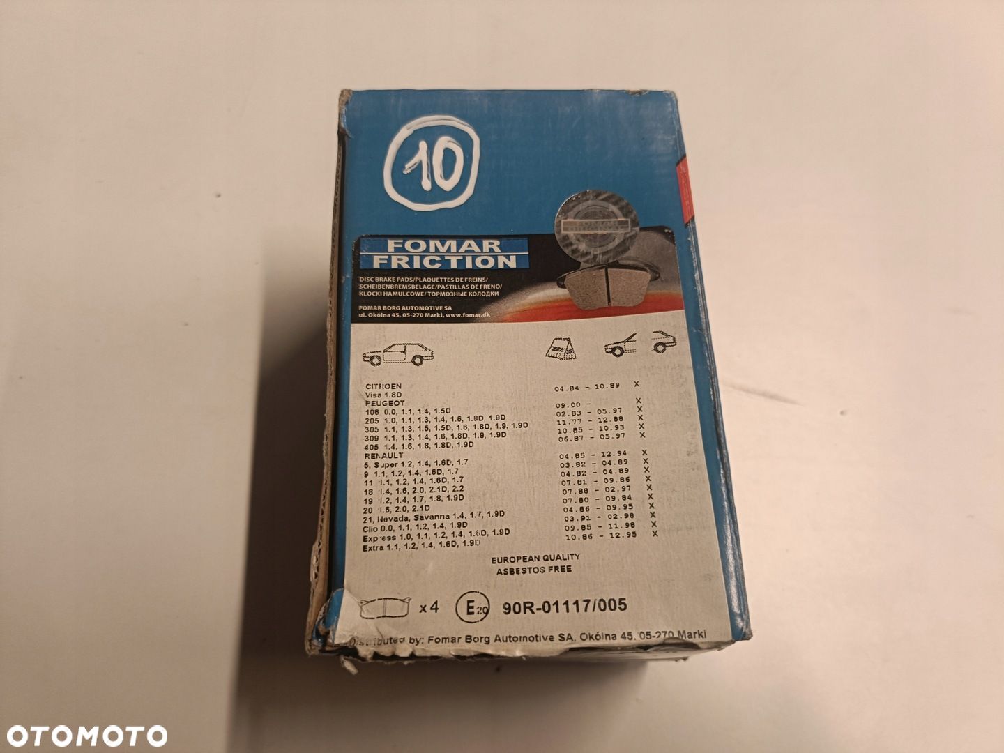 Peugeot 106 Renault 19 Clio I PRZEDNIE KLOCKI HAMULCOWE przód 529481 - 1
