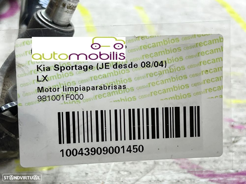 Limpa Vidros KIA SPORTAGE II 2.0 CRDi 4WD Ref. 981101F000 - NO. 340070 - 4