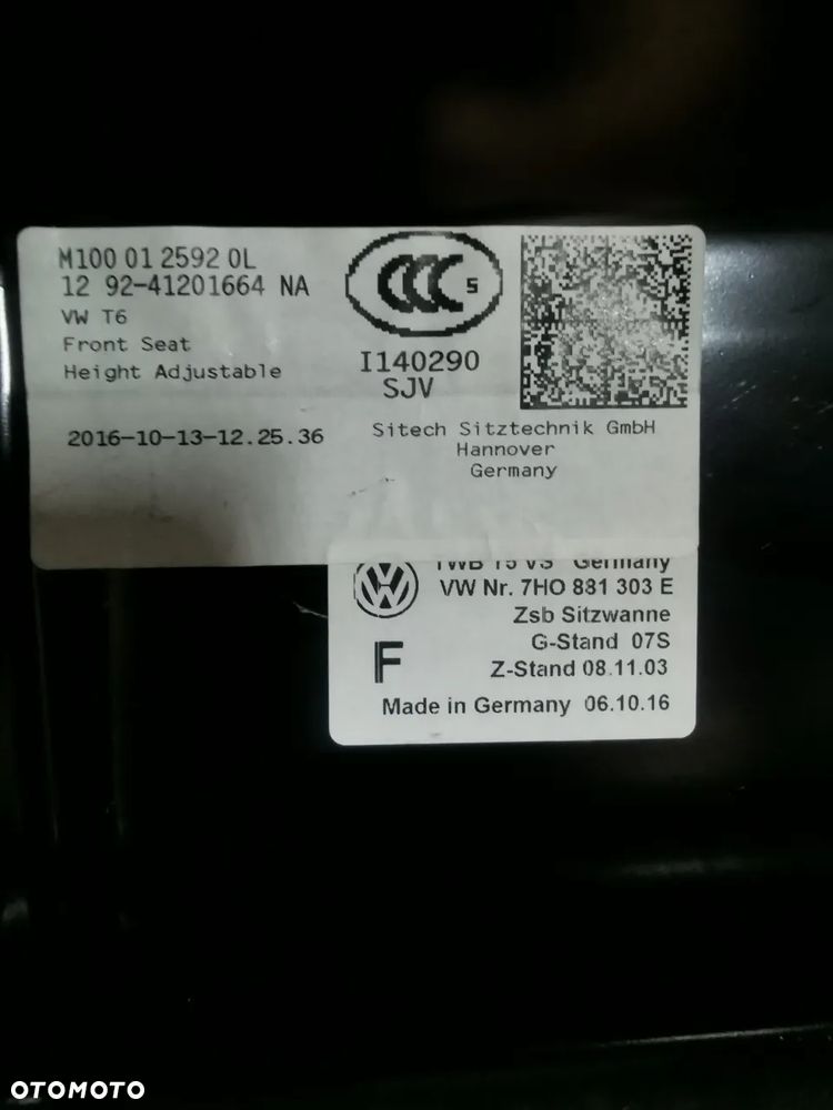 Vw T6 2016 rok fotel kierowcy lewy - 5