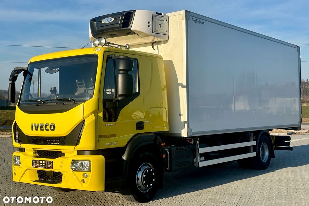 Iveco EUROCARGO 160-280 / CHŁODNIA / 6.1 M DŁUGOŚCI / 15 EUROPALET / AUTOMAT / SYPIALKA / NISKI PRZEBIEG / 16 TON DMC / CARRIER SPALINOWO - ELEKTRYCZNY / 2018 ROK - 2