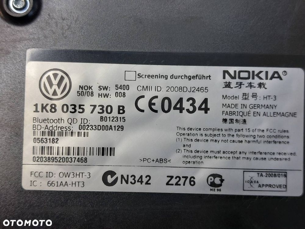 MODUŁ BLUETOOTH VOLKSWAGEN GOLF V 1K8035730B - 2