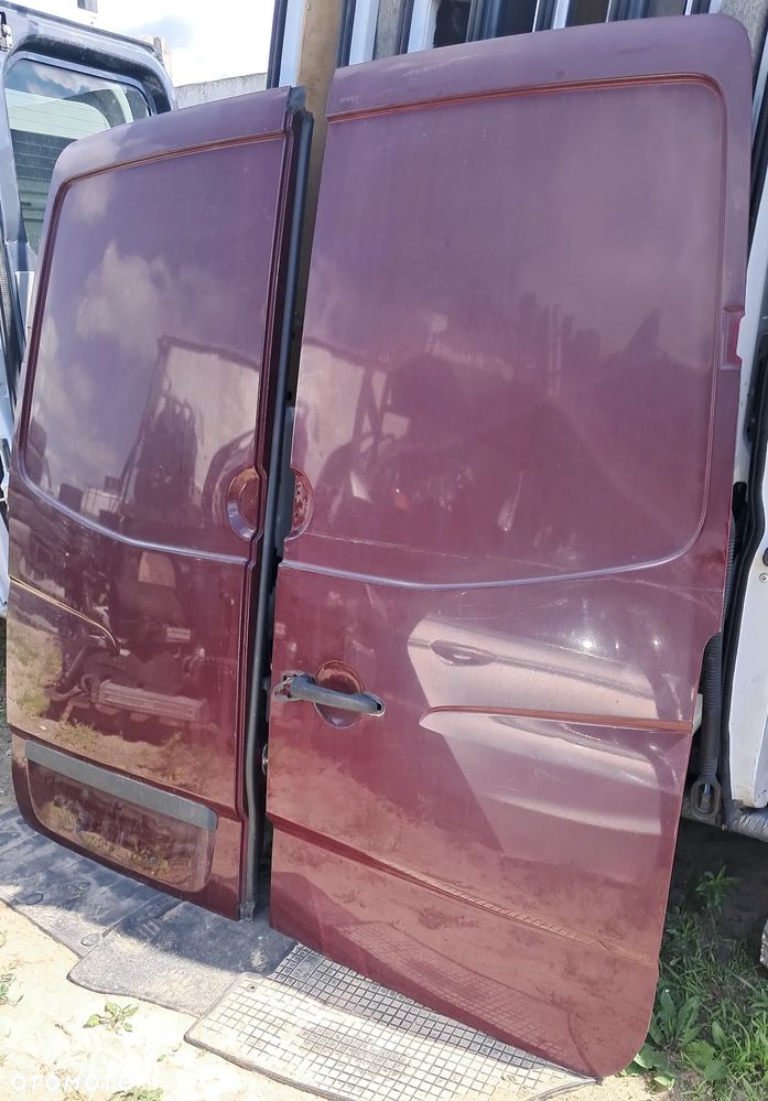 Drzwi Tył Tylne Prawe Lewe Niskie Bordowe Blaszak Mercedes Sprinter 906 Volkswagen Crafter 2006-2018 - 1
