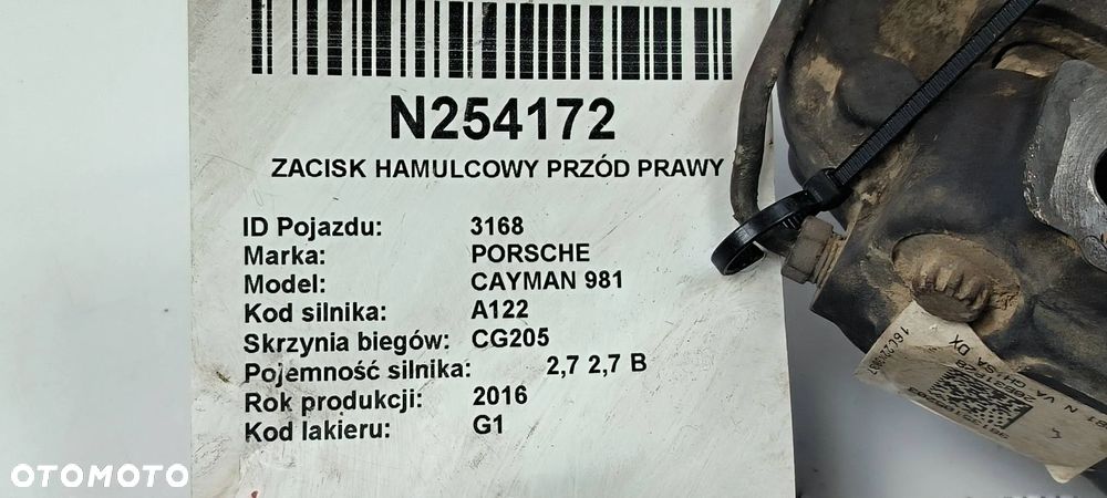 98135105203 Porsche Cayman 981 2.7B 2016 Zacisk hamulcowy prawy przedni - 9
