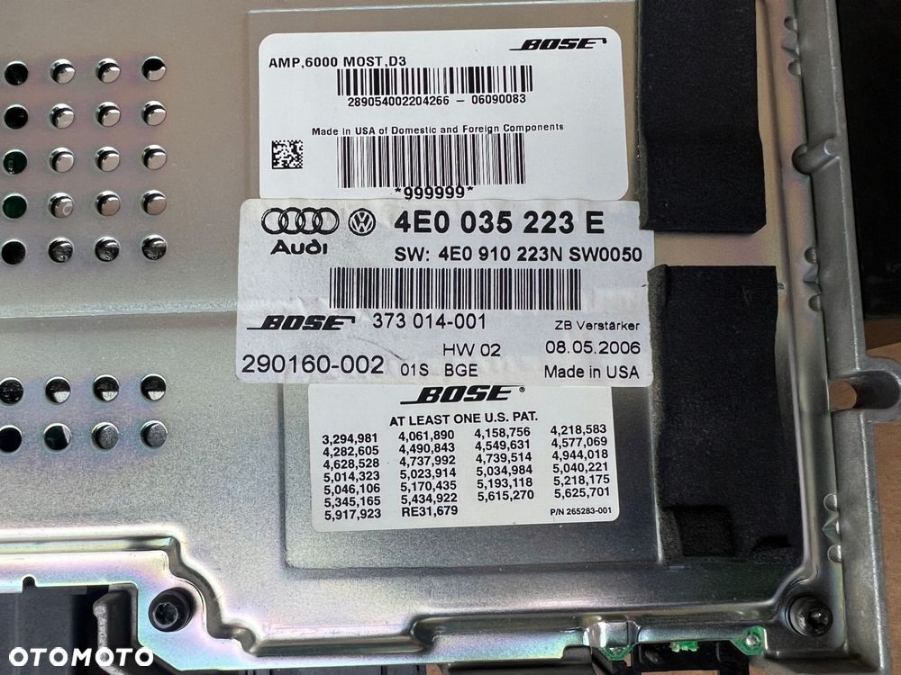 wzmacniacz bose 4e0035223e 4e0910223n audi a8 d3 - 5