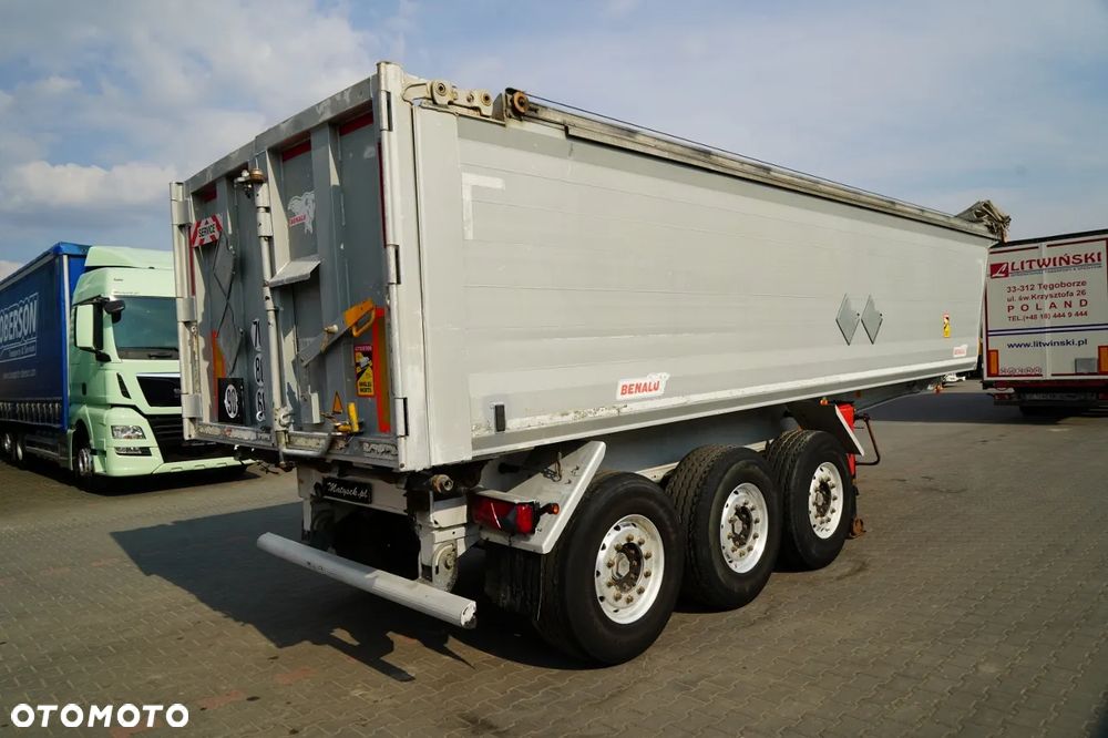 Benalu WYWROTKA / 29 m3 / ALUMINIOWA / OŚ PODNOSZONA / WAGA: 5 000 KG / ALUFELGI  / PLANDEKA ELEKTRYCZNA / SPROWADZONA - 8