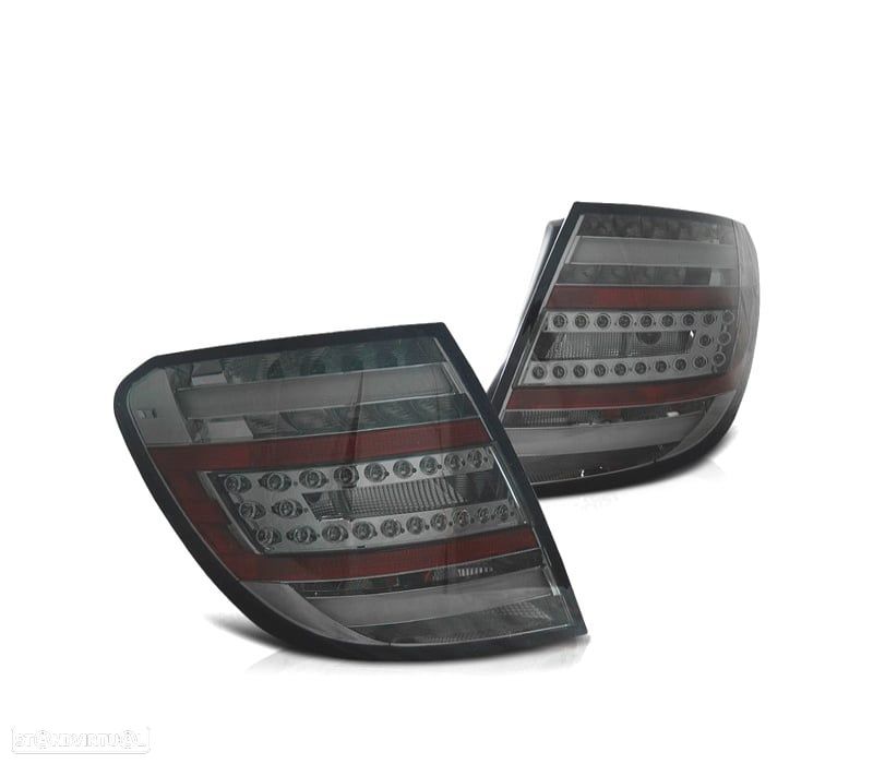 FAROLINS TRASEIROS PARA MERCEDES CLASSE C W204 KOMBI 07-11 LIGHT BAR CROMADO FUMADO - 1