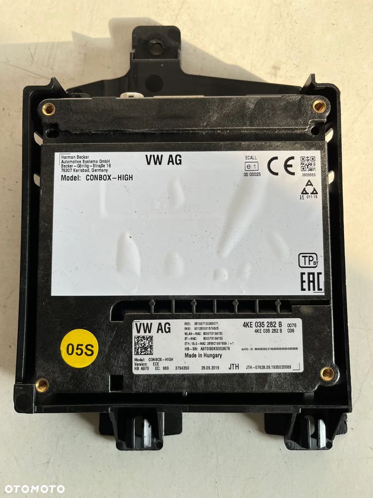 MODUŁ STEROWNIK SOS VW AUDI 4KE035282E CONBOX HIGH - 2