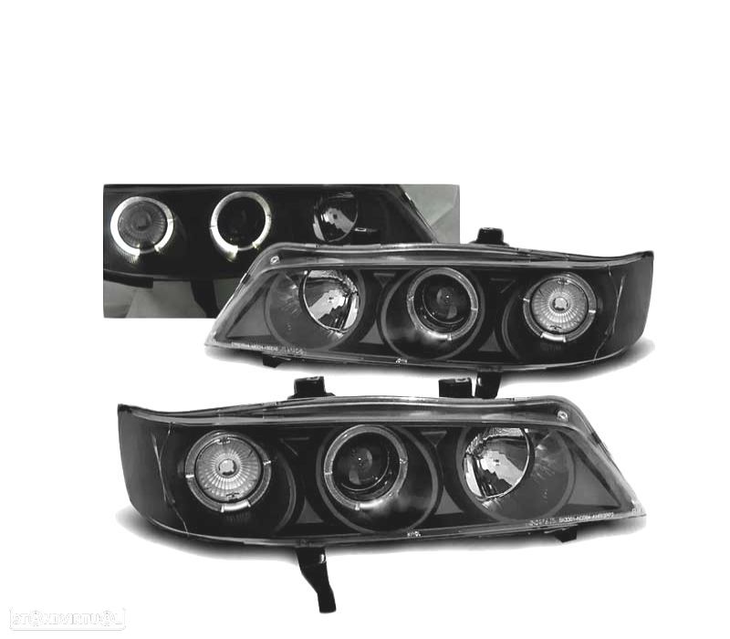 FARÓIS ANGEL EYES PARA HONDA ACCORD 94-97 EUA BLACK PRETO - 1