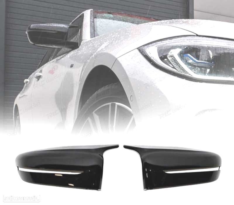 CAPAS DE ESPELHOS RETROVISORES BMW G20 G28 19- PRETO BRILHANTE - 1