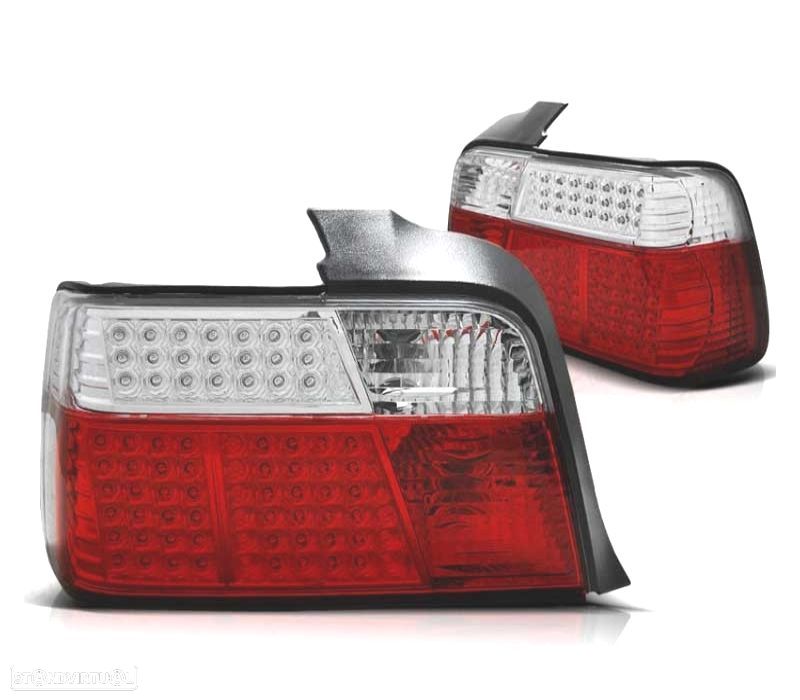 FAROLINS TRASEIROS LED BMW E36 91-99 VERMELHO BRANCO - 1