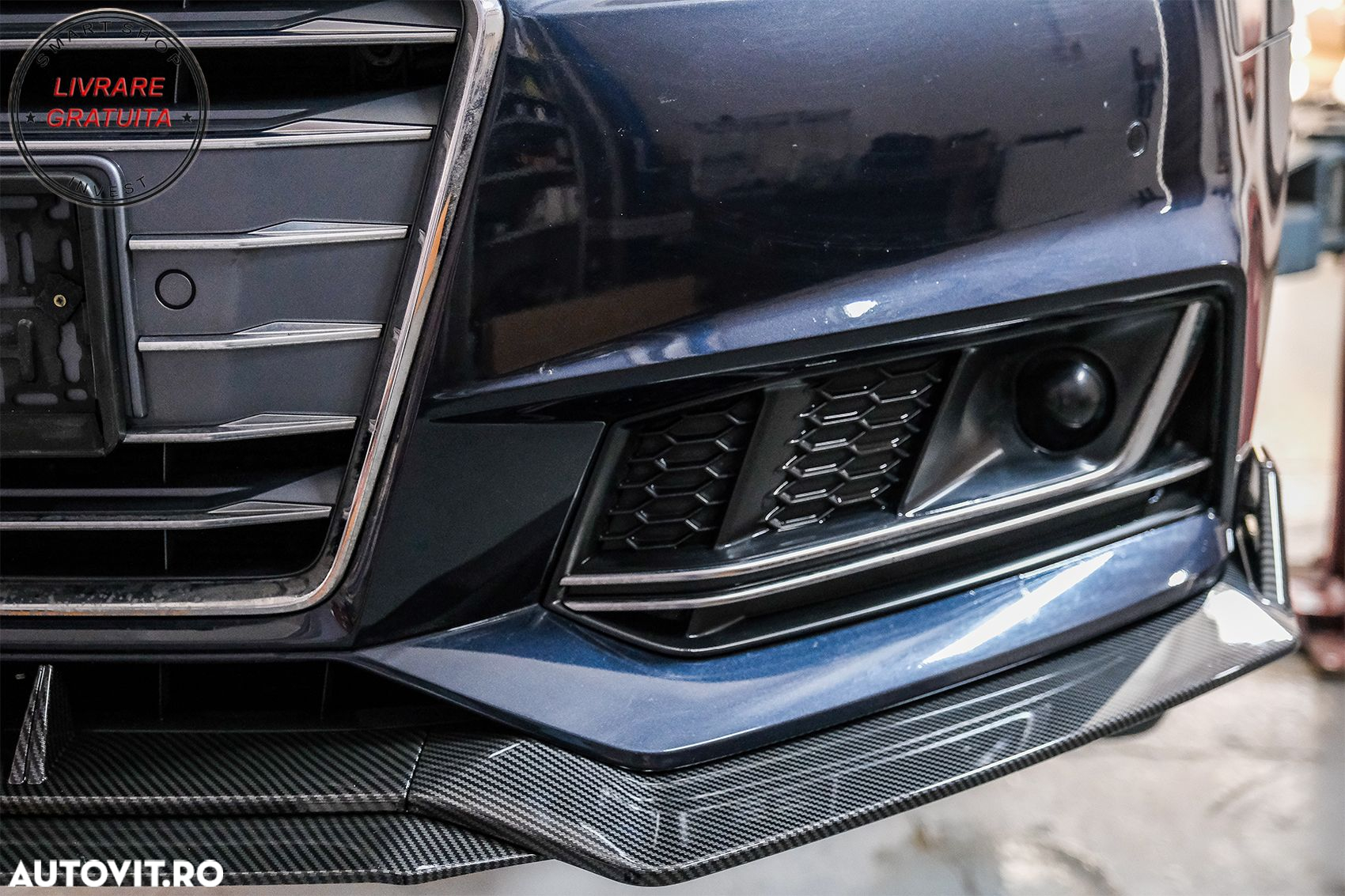 Prelungire Bara Fata Lip Audi A4 B9 8W S-Line (2016-2018) Carbon Look- livrare gratuita - 14