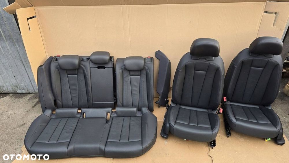FOTELE SKÓRZANE KANAPA KPL GRZENE CZARNE AUDI A4 B9 SEDAN NR MAG DE01 - 9