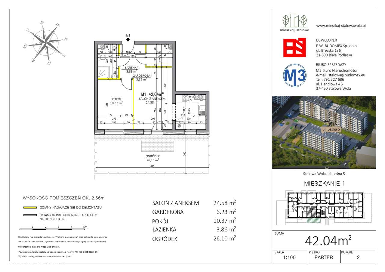 Mieszkaj - Stalowa: Nowe 2 pokoje z ogródkiem 26 m² na parterze