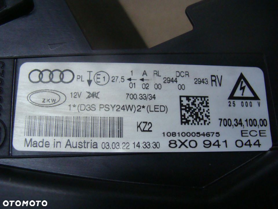 AUDI A1 8X LAMPA PRZEDNIA PRAWA BI-XENON 8X0941044 - 12