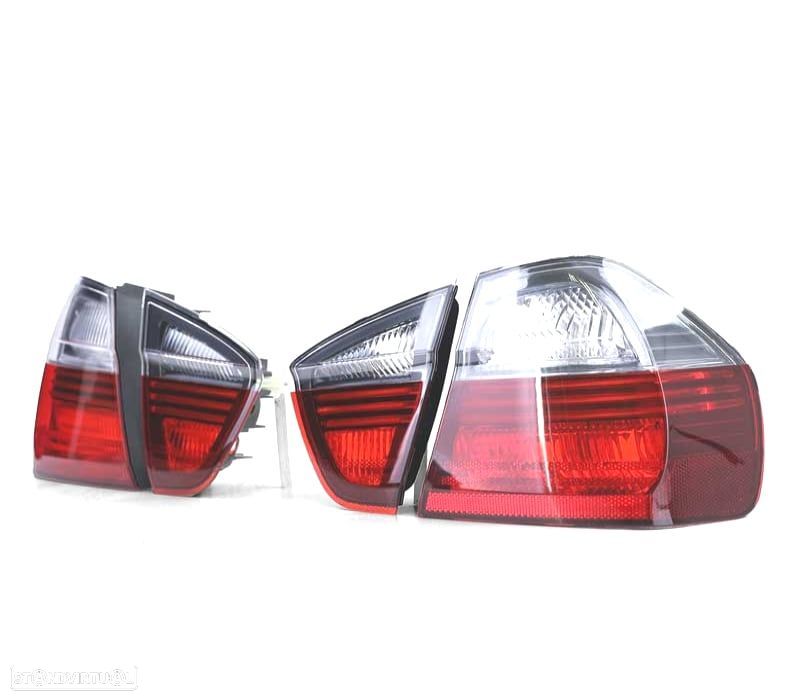 FAROLINS TRASEIROS CELIS HELLA BMW E90 05-08 VERMELHO BRANCO - 3