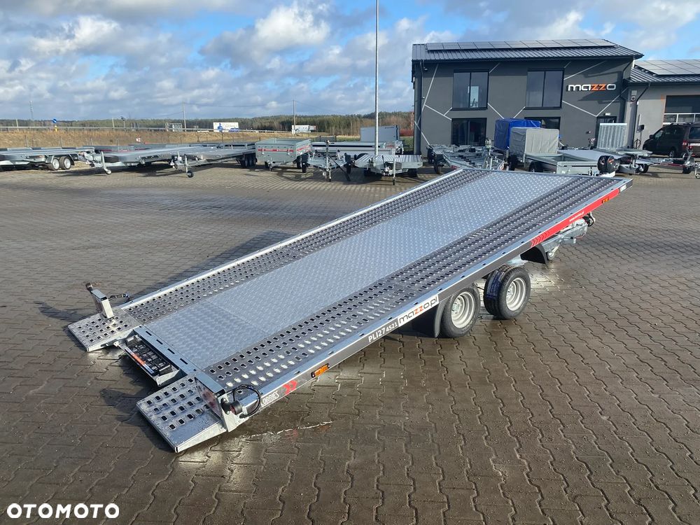 Lorries DOSTAWA! Przyczepa Laweta PLI27-4521 wym. 450x201cm Przyczepa do przewozu aut, UCHYLNA! Zintegrowane najazdy, FULL LED, 2 osie, podłoga aluminiowa DMC 2700kg - 16