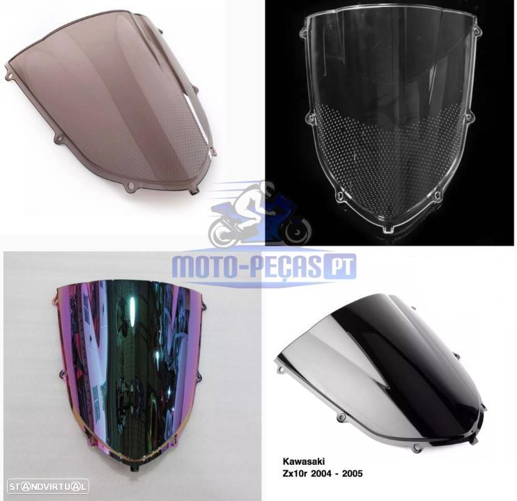 viseira nova kawasaki ninja zx10r ano 2004 ate 2005 zx10  vidro bolha - 1