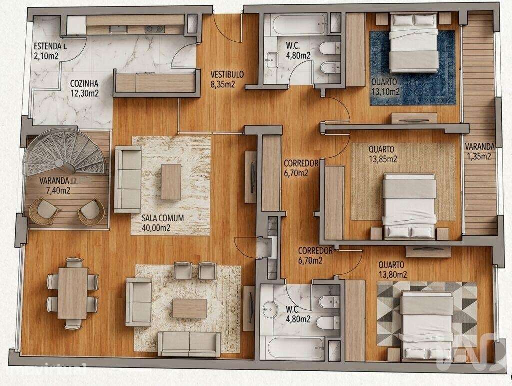 PentHouse T4 em Setúbal de 250 m2 - Grande imagem: 2/29