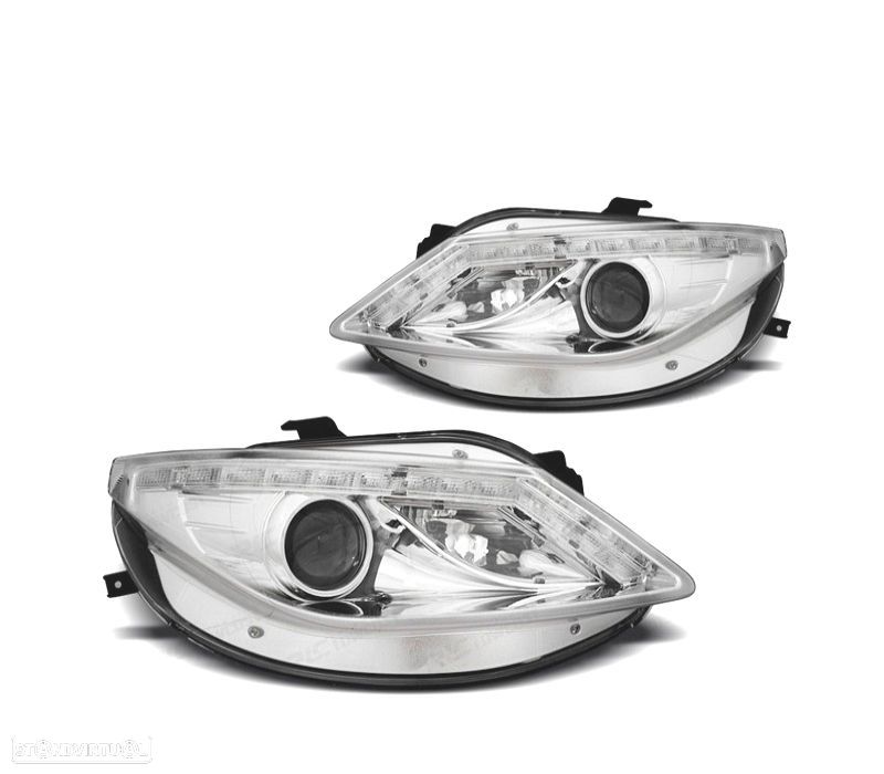 FAROIS FRONTAL PARA SEAT IBIZA 6J 08-12 LUZ DIURNA FUNDO CROMADO - 1