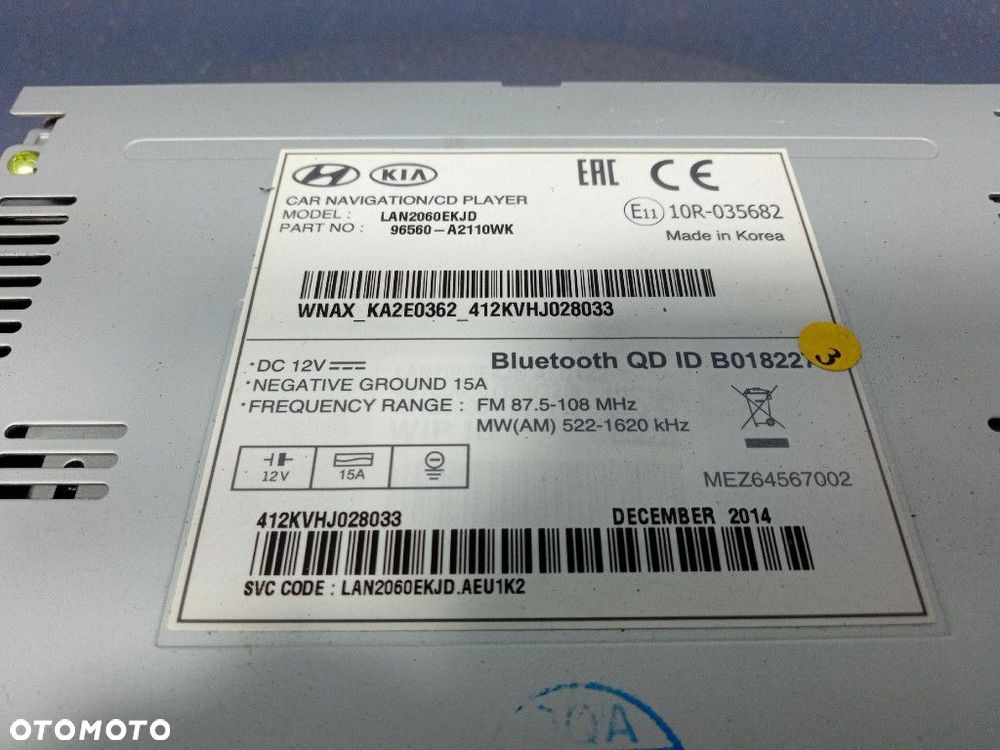 KIA CEED II 12- RADIO FABRYCZNE OEM CD NAWIGACJA 96560-A2110 - 5