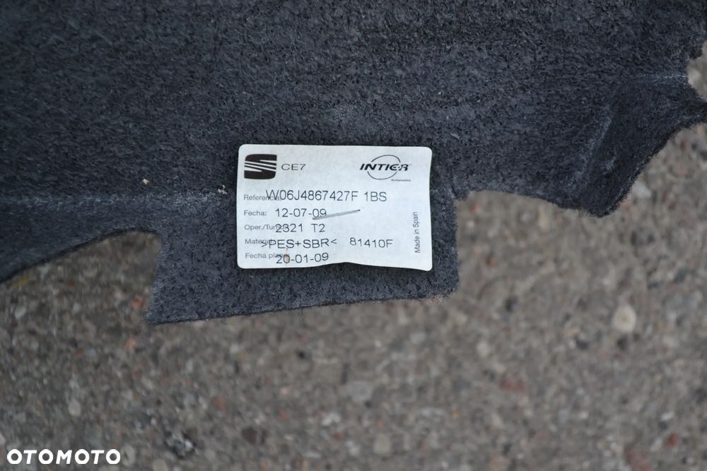 SEAT IBIZA IV 5D TAPICERKA BOCZEK BAGAŻNIKA LEWY 6J4867427F - 2