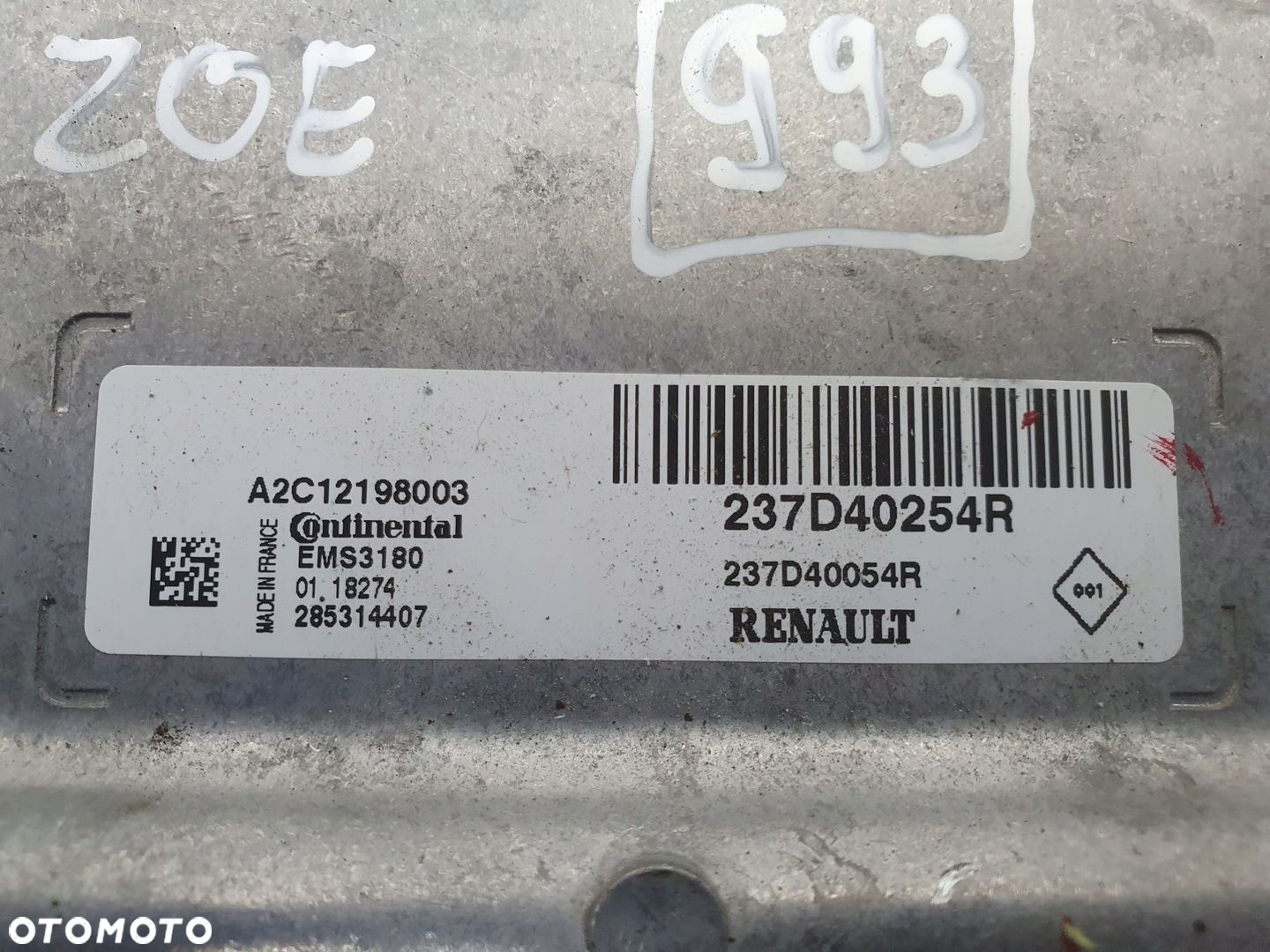Renault Zoe STEROWNIK SILNIKA komputer 237D40254R - 2