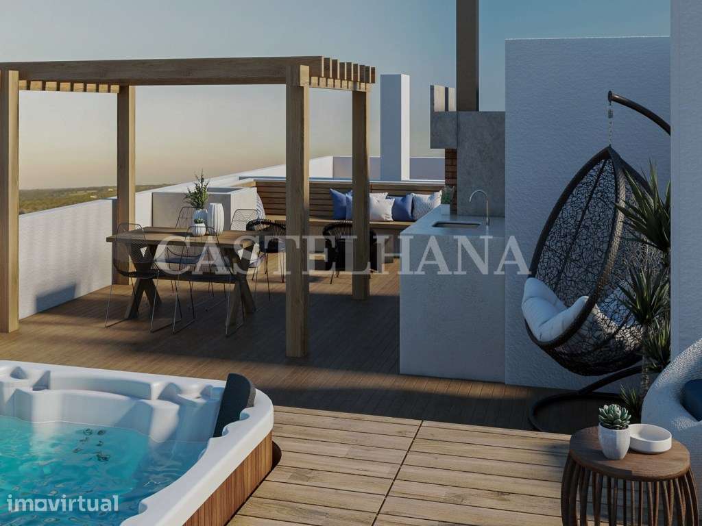 Penthouse T2 com jacuzzi em novo empreendimento em Tavira - Grande imagem: 2/58