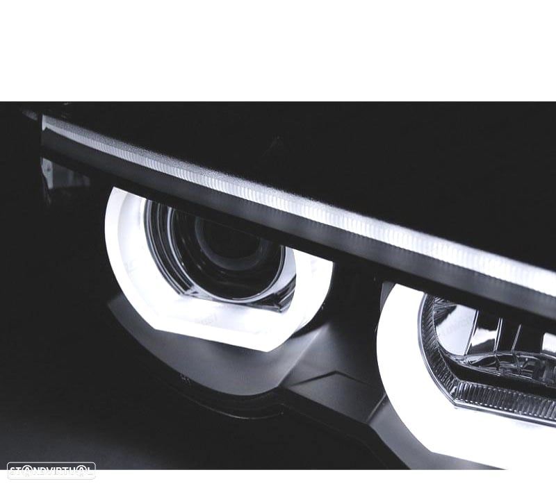 CONJUNTO DE FARÓIS PARA BMW E38 94-01 ANGEL EYES 3D LED COM LUZ DIURNA - 3