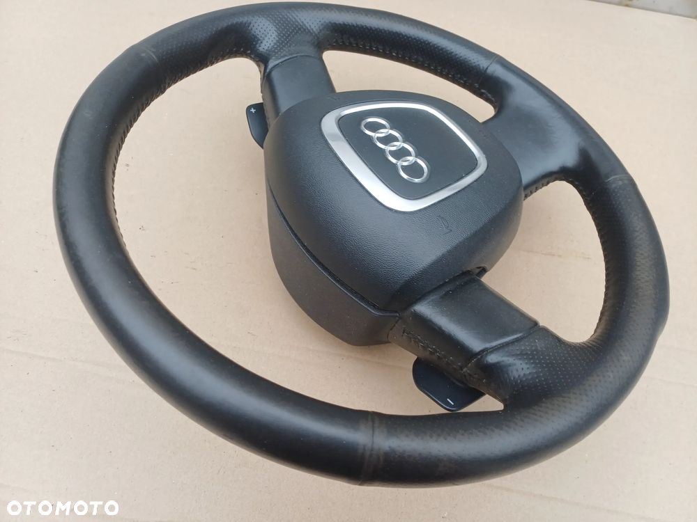 Audi A3 8P kierownica trójramienna skóra łopatki airbag poduszka kierowcy 8P0419091BK 8P0880201BJ - 5