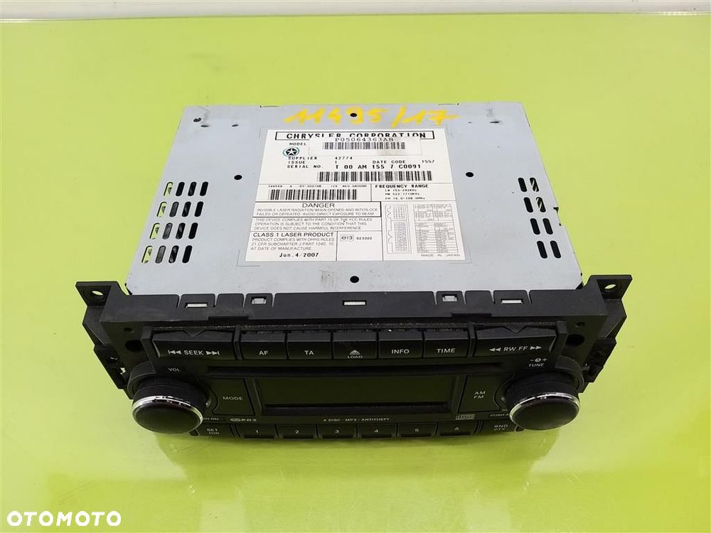 Radio FABRYCZNE CD Dodge Caliber 2006-2011R T00AM1557C0091 P05064363AB - 4