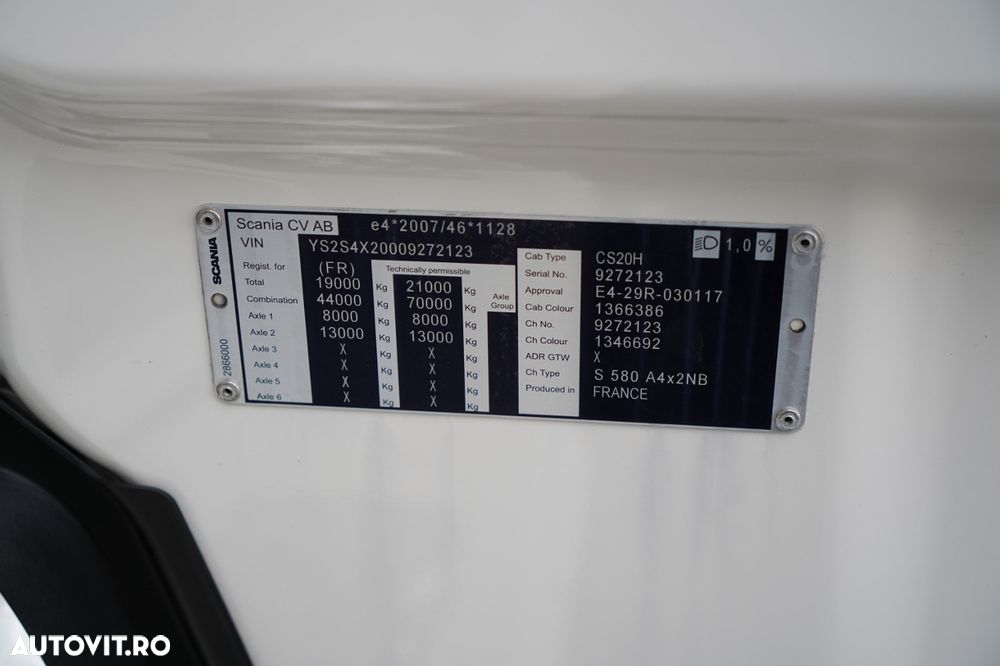 Scania S 580 / V8 / RETARDER / I-PARK COOL / FULL AIRMATIC / ECHIPAMENT MAXIM / EURO 6 - 40