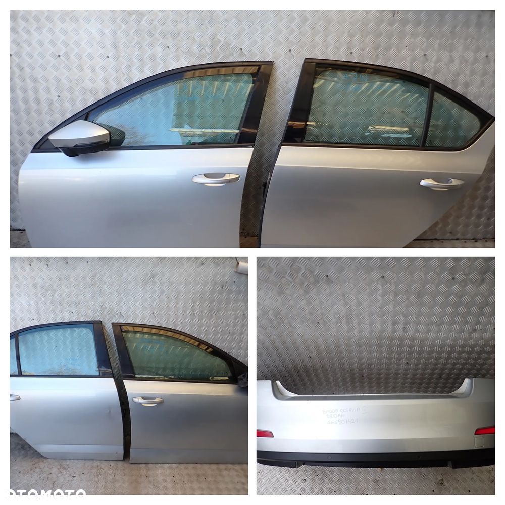 SKODA OCTAVIA III SEDAN KOD LAKIERU LA7W - ZDERZAK PRZÓD +MASKA +BŁOTNIK LEWY / PRAWY -  DRZWI LEWY /PRAWY PRZÓD /TYŁ - ZDERZAK TYŁ - 2