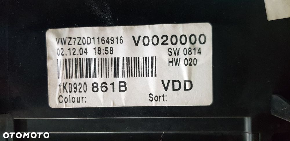 VW GOLF V 1.9 TDI ZESTAW STARTOWY 03G906016CB - 2