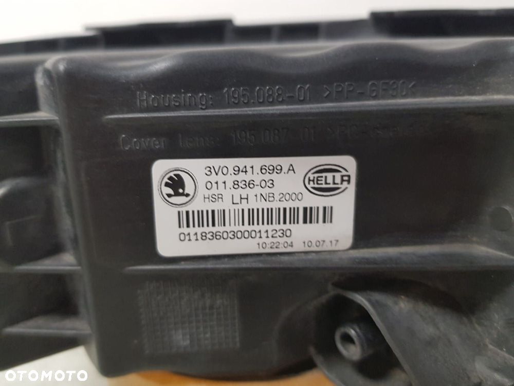 LAMPA PRZECIWMGIELNA SKODA SUPERB III 3 15-24 LEWA 3V0941699A - 6