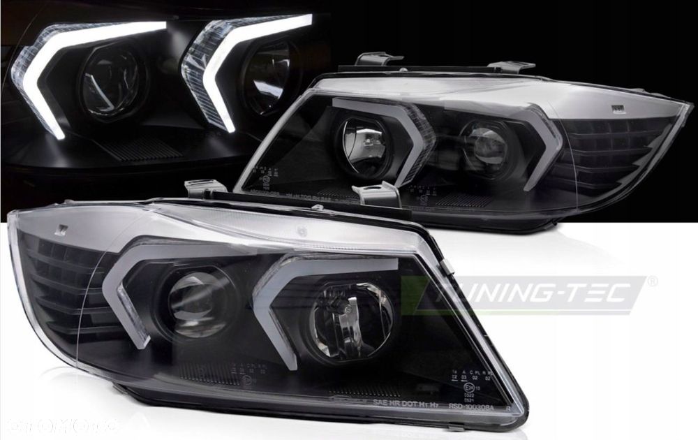 Reflektor Lampa kpl Ringi Angel LED Neon 3d-G20 Tuning Black Bmw 3 e90 e91 - 2
