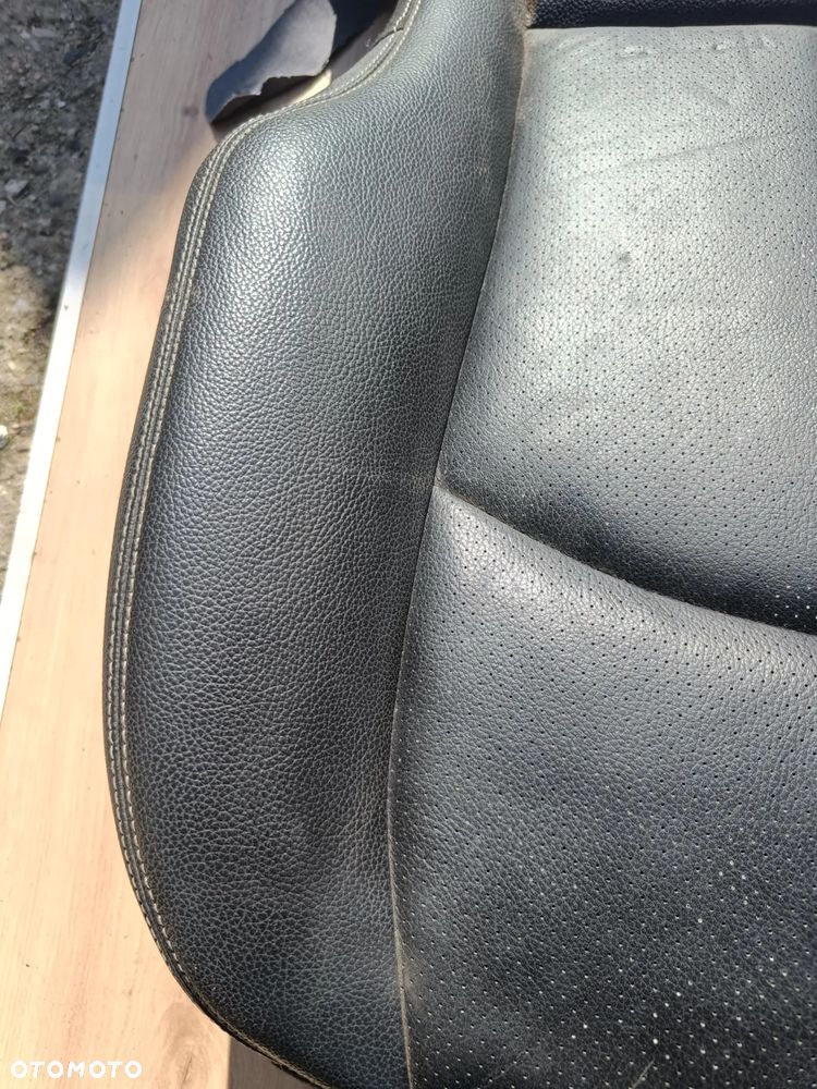 MERCEDES W211 SPORT EVO FOTEL LEWY PRAWY CZARNY SKÓRA BIAŁA NIĆ - 3