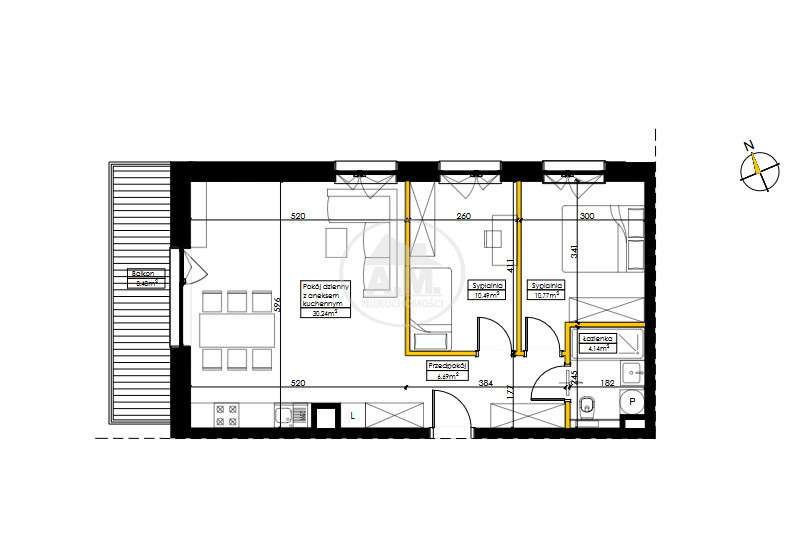 Dwustronne Duzy Balkon Kameralny budynek