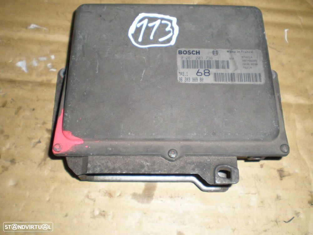 Centralina 9620398980 0261203736 PEUGEOT 106 1998 1,1 60 BOSCH PEUGEOT 106 1997 1.1 60CV 5P PRETO - 1