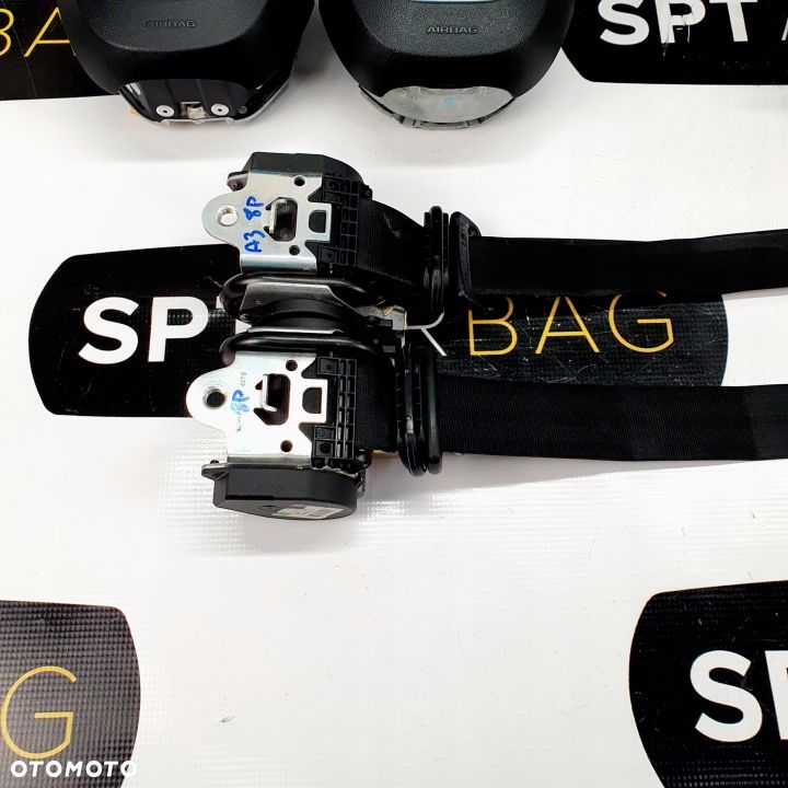 AUDI A3 8P DESKA ROZDZIELCZA KONSOLA KOKPIT PULPIT PODUSZKI AIRBAG AIR BAG PASY KIT SET - 9