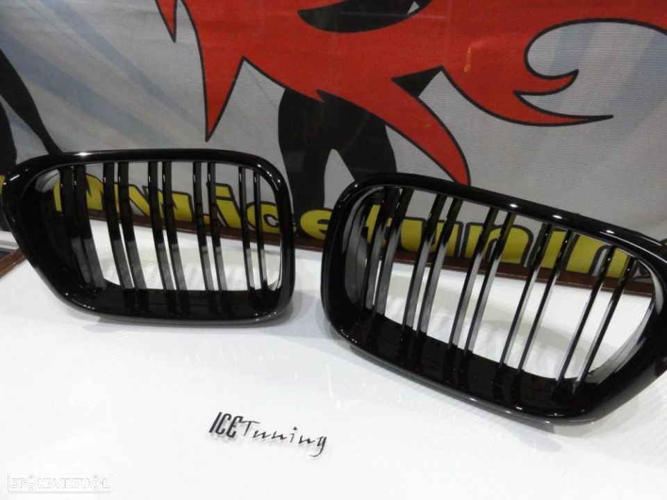 Grelha frontal BMW E39 1995-2003 M4 look / dupla lâmina em preto piano brilhante - 5