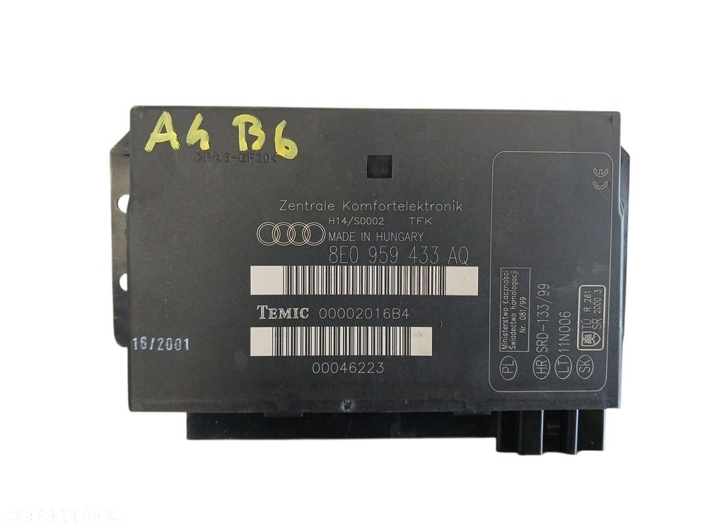 MODUŁ STEROWNIK KOMFORTU AUDI A4 B6 8E0959433AQ A4 B6 - 1